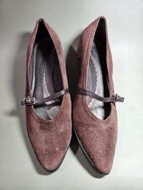 J. JILL Brown SUEDE POINTY TOE ACCENT STRAP FLATS MATISSE SZ 7. NWOT (BIN 14)
